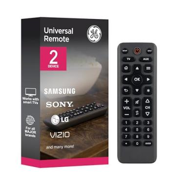 Imagem de GE Controle remoto universal de botão grande, controle remoto de substituição universal para Samsung, LG, Vizio, Sony, Smart TV, Fire TV, substituição Roku, 2 dispositivos, carvão, 83036