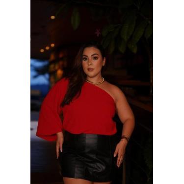 Imagem de Blusa feminina blusinha bata plus size manga mula ajustável casual sol