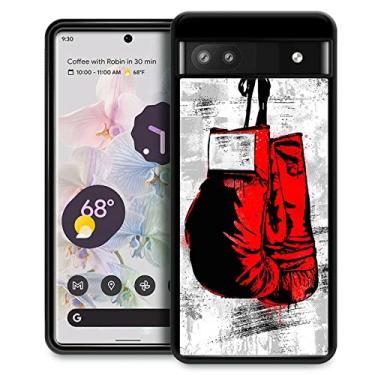 Imagem de CARLOCA Capa compatível com Google Pixel 7A, luvas de boxe, design gráfico de identidade, à prova de choque, anti-arranhões, capa de acrílico rígido para Google Pixel 7A