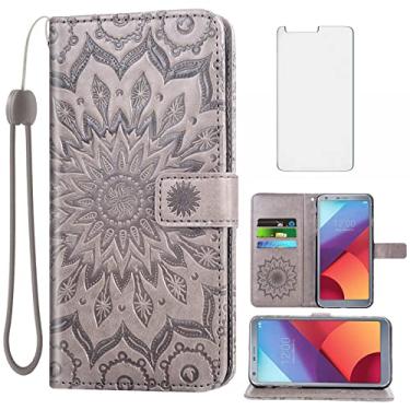 Imagem de Capa de telefone para LG G6 Capa carteira com protetor de tela de vidro temperado e capa flip fina de couro com suporte para cartão acessórios para celular LGG6 ThinQ LG6 Thin Q G 6 Plus G6+ 6G VS988