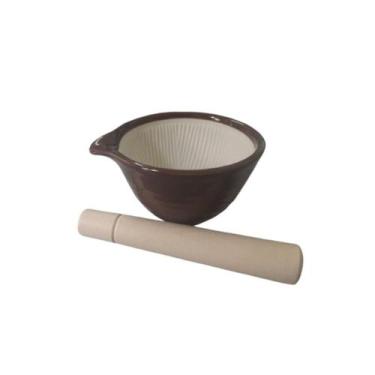 Imagem de Suribachi Tigela Socar Misturar Triturar 7,5cm Com Pilão Casa Cozinha 