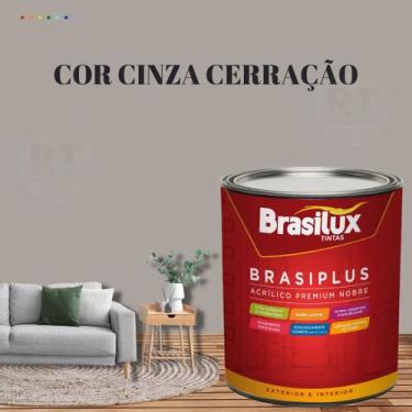 Imagem de Tinta Semi Brilho Cinza Azulado 800ml  Brasiplus Acrílica Lavável. - B