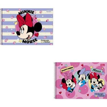 Imagem de Caderno Desenho Universitário Capa Dura Minnie 80 Folhas Pacote com 04