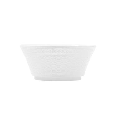Imagem de Pratos de Alívio Listrados de Cerâmica Branca Personalidade Requintada Doméstica - Tigela de sopa de 20 cm