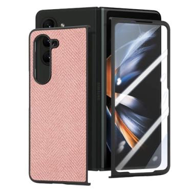 Imagem de Capa dobrável simples para samsung galaxy z fold 5 fold4 fold5 fold 4 zfold5 tela de vidro temperado capas de filme, rosa, para samsung z fold 4