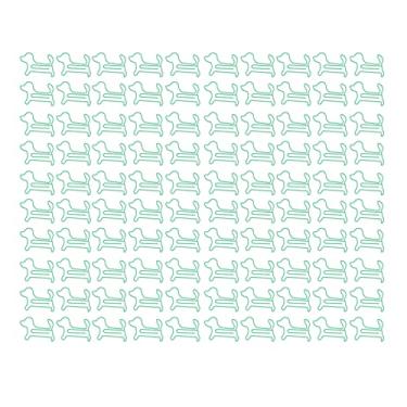 Imagem de Clipes de papel em forma de cachorro, 100 peças, bonitos, resistentes ao deslizamento, escritório, escola, classificação de documentos, artesanato, fio de plástico enrolado (Verde)