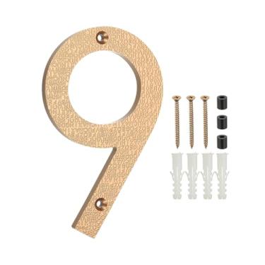 Imagem de PATIKIL Números de casa de 15 cm para o exterior, número 9 ABS textura de plástico flutuante número de casa moderna caixa de correio números de porta com kit de unhas para rua residencial ao ar livre
