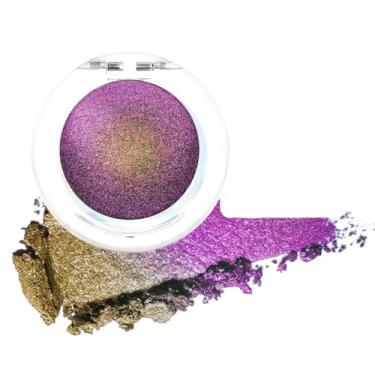 Imagem de Paleta de sombras de olhos sereia roxo dourado holográfico camaleão cromado para mulheres mais velhas, duocromático cromático duocromático brilho brilho metálico gótico festival paleta de sombras