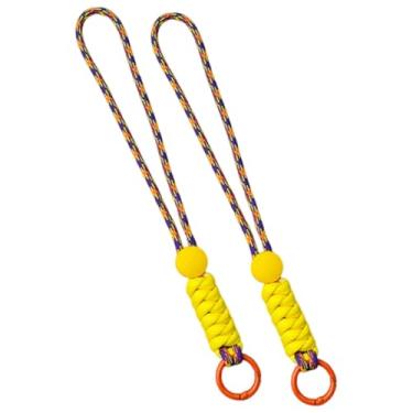 Imagem de Colaxi 2x Alças de pulso para luvas de esqui, cordão para celular, câmera, chave, alça de pulso portátil, ajustável, Amarelo Roxo