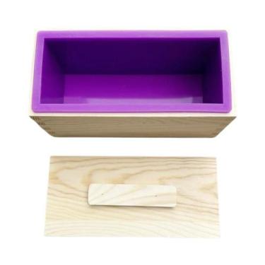 Imagem de Molde De Silicone Retangular De 600ml Para Sabonete Em Caixa De Madeir