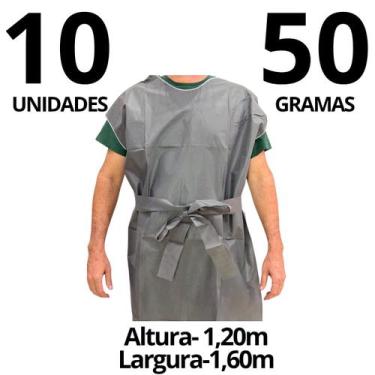Imagem de 10 Avental Descartável TNT Especial 1,20 x 1,60 S/Manga 50G - Aradesc