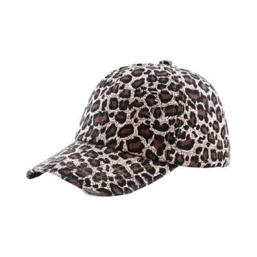 Imagem de Boné De Beisebol Vintage Com Estampa De Leopardo Para Mulheres, Chapéu
