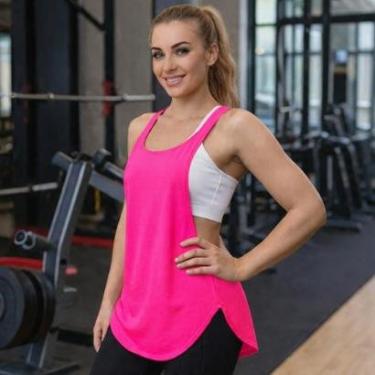 Imagem de Regata Fitness Feminina Alongada Costas Abertas Em Y Academia Treino-Feminino