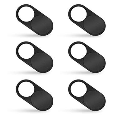 Imagem de Capa para webcam Slide, imluckies Capa de câmera de metal fina de 0,0 polegadas para laptop, MacBook Pro, MacBook Air, iMac, PC, iPad Pro, iPhone, capas de privacidade preto e preto pacote com 6