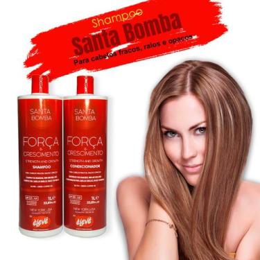 Imagem de Shampoo E Condicionador Fortificante P/ Cabelos Fracos 1L Santa Bomba