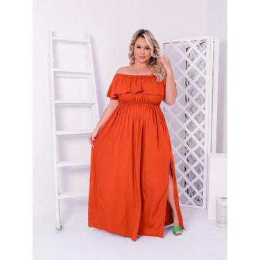 Imagem de Vestido feminino longo plus size festa fenda casamento convidada - Sna