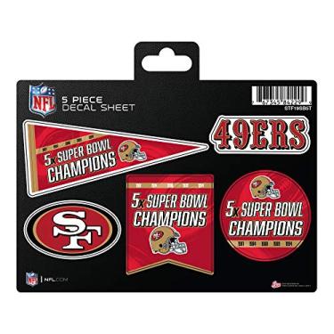 Imagem de Rico Industries Pacote com 5 folhas de decalque NFL Football San Francisco 49ers Champ 15,24 cm x 0,63,5 cm