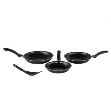 Imagem de Frigideira Kit 3 Peças 18cm 20cm e 22 cm Teflon Antiaderente + Espátul