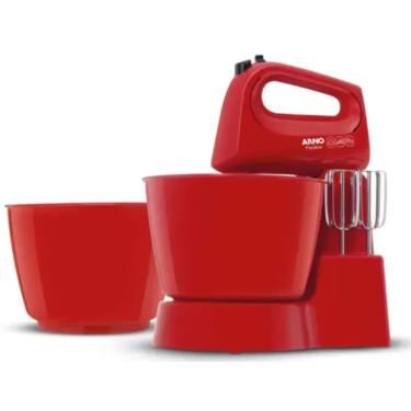 Imagem de Batedeira 350W Arno com 2 Tigelas 3 Velocidades Ellegance Red 127V
