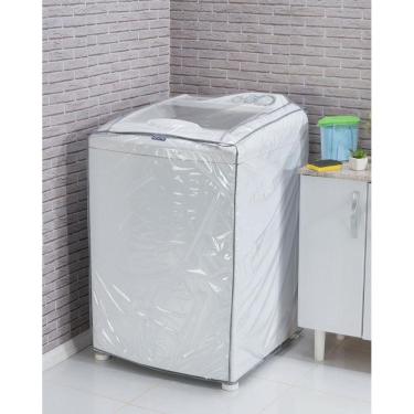 Imagem de Capa Máquina De Lavar Roupas Pvc Transparente M 10Kg À 14Kg