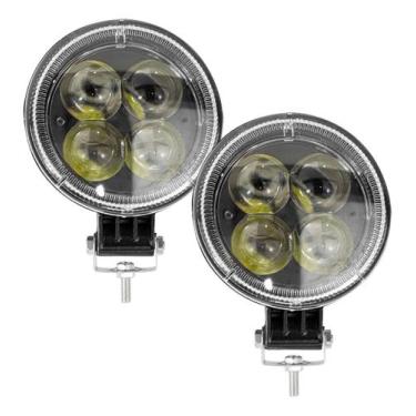 Imagem de Kit 2 Farol Milha Auxiliar 4led 12w 9v36v Redondo 6500k - Briwax