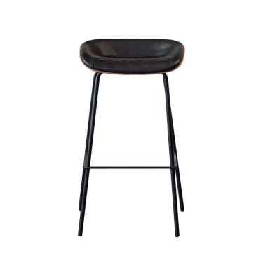 Imagem de Cadeira Banqueta Alta Com Assento Estofado em Couro  Leather  EdeCasaMoveis