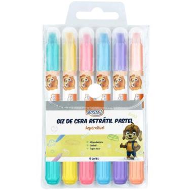Imagem de Giz de Cera Gizao Retratil Pastel 6 Cores - BRW