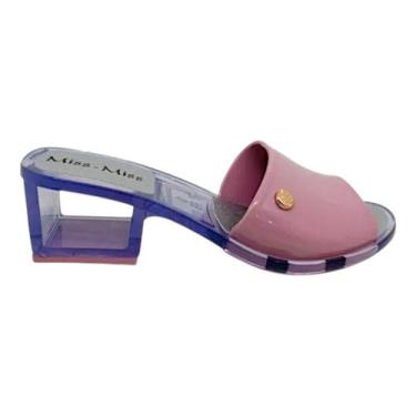 Imagem de Tamanco Miss Miss 10237 Retrô Acrílico Cristal Transparente, Rosa, 36