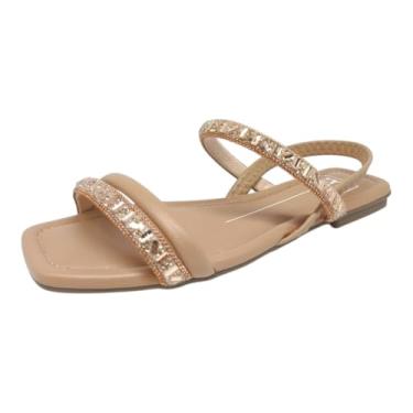 Imagem de Sandália Rasteirinha Feminina Pedrarias Strass Estilo Moleca