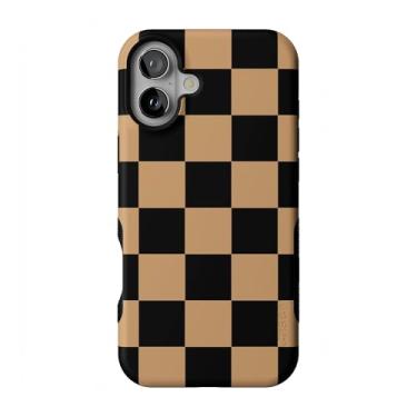Imagem de Casely Capa para iPhone 16 Plus | Fit Check | Tabuleiro xadrez preto e marrom | Compatível com MagSafe | Design protetor arrojado