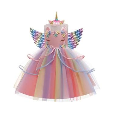 Imagem de Vestido Tutu De Princesa Arco-Íris Pastel Para Meninas Bebês Fantasia 