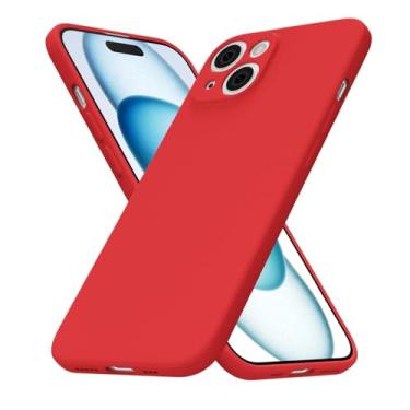 Imagem de uvcoat Capa de silicone para iPhone 15 Plus, capa fina de gel de borracha macia para mulheres e meninas, linda capa de telefone TPU fosco com proteção total da câmera, design simples minimalista