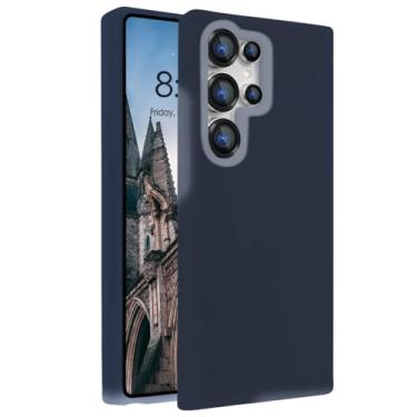 Imagem de Capa de telefone de borracha gel gel de silicone líquido macio, forro de microfibra antiarranhões, capa protetora de proteção contra quedas para Samsung Galaxy S24 Ultra capa preta