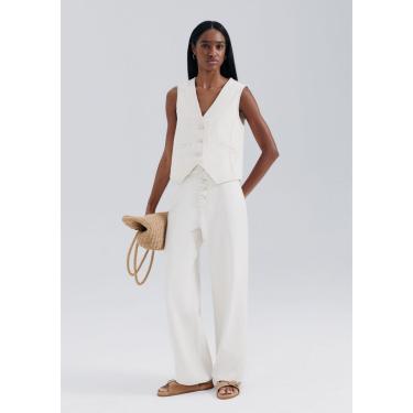 Imagem de Calça De Sarja Feminina Wide Leg Cintura Média Hering-Feminino