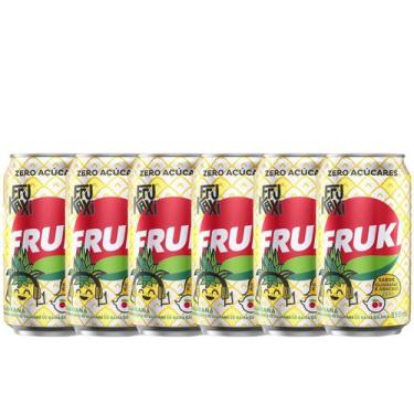 Imagem de Kit 6 Refrigerante Fruki Guaraná e Abacaxi Zero Açúcar Lata 350ml
