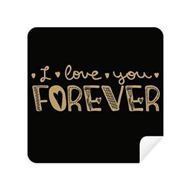 Imagem de Love You Forever — Pano de limpeza de tela estilo citação dourada 2 peças