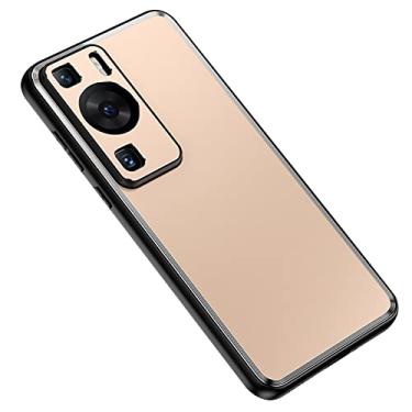 Imagem de KVIBEO Capa para Huawei P60/P60 Pro/P60 Art, capa protetora resistente à prova de choque de liga de alumínio com proteção de lente de metal, dourada, P60
