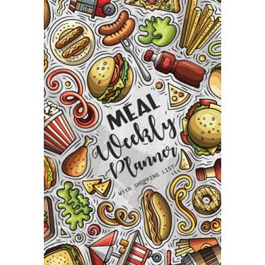 Imagem de Weekly Meal Planner with Shopping List: Hard Cover | 52 Weeks Food Planner with Grocery List and Budget target, Fun and Happiness for Family Recipe Idea and Easy to shopping