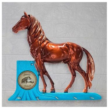 Imagem de Porta Chaves Cavalo Crioulo Brasão 33cm
