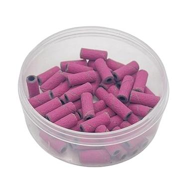 Imagem de shamjina 50 pçs bandas de lixamento da arte do prego ferramenta da arte do prego remoção polonês durável círculo de areia polimento unhas para 3.1mm rolamento, Vermelho 240