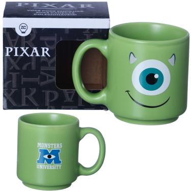 Imagem de Mini Caneca Mike Wazowski Verde Café Expresso Empilhável Cerâmica 100ML Oficial Monstros S.A Disney