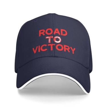 Imagem de Boné de beisebol clássico Road in Victory 2024 truckers ajustável para homens/mulheres boné de caminhoneiro azul escuro, Azul escuro, G