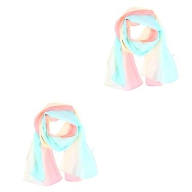 Imagem de 2 Unidades lenço feminino lenços para mulheres chiffon cachecol feminino lenço de praia feminino lenço de praia da moda Outono e inverno xaile Yiwu Senhorita