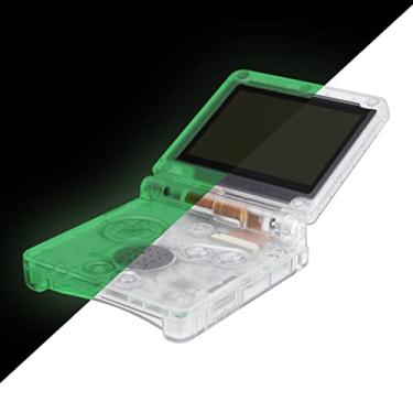 Imagem de IPS Ready Upgraded eXtremeRate brilha no escuro – Capa de substituição personalizada verde para Gameboy Advance SP GBA SP – Compatível com IPS e LCD padrão – Console e tela não incluídos