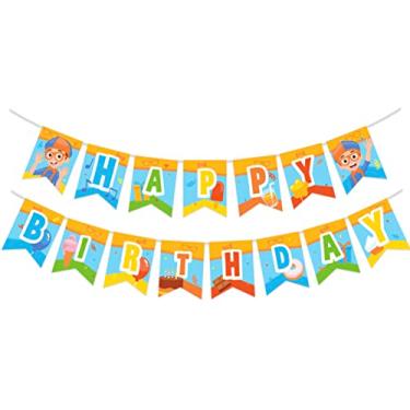 Imagem de Treasures Gifted Blippi Banner de festa de aniversário – Faixa Blippi Happy Birthday – Artigos de festa de aniversário Blippi – Decorações de festa Blippi para paredes e entradas