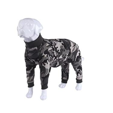 Imagem de Xqpetlihai Macacão para cães cirurgia recuperação terno para cães médios grandes camiseta de recuperação para ferimentos abdominais ou doenças de pele Body pijama para cães antilambendo alergia antilambida (G, camuflagem)