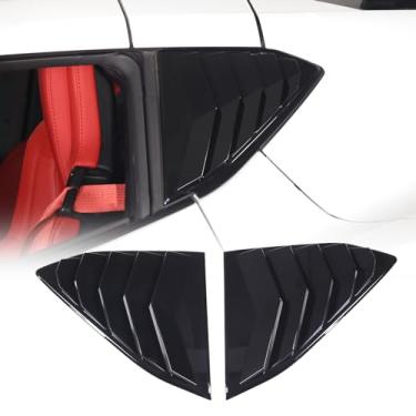 Imagem de Daeiclru Capa de persiana de janela traseira compatível com Chevrolet Corvette C8 Stingray 2020-2023, tampa de acabamento de venezianas traseiras, acabamento de proteção de ventilação (preto