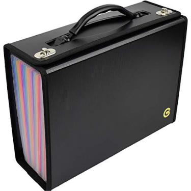 Imagem de CNK Pasta de Arquivos Sanfonadas com 24 Bolsos Organizador para Documentos, Fichário Expansível, Arquivamento de Recibos, Divisórias, Etiquetas, Letras, Alça Durável