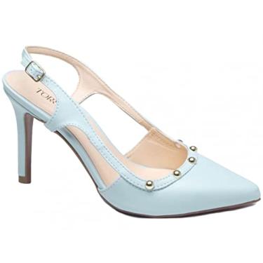 Imagem de Sapato Scarpin Chanel Bolinhas em ABS na cor Dourado (34, Azul Acqua)