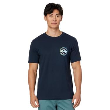 Imagem de Billabong Camiseta masculina de manga curta com estampa de diamante rotor, Azul marino, GG